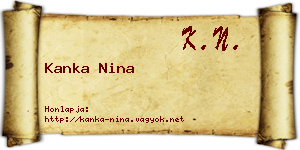 Kanka Nina névjegykártya